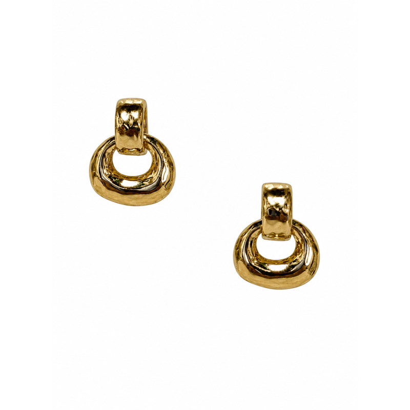 GOLD SCULPTED KNOCKER EARRINGS
