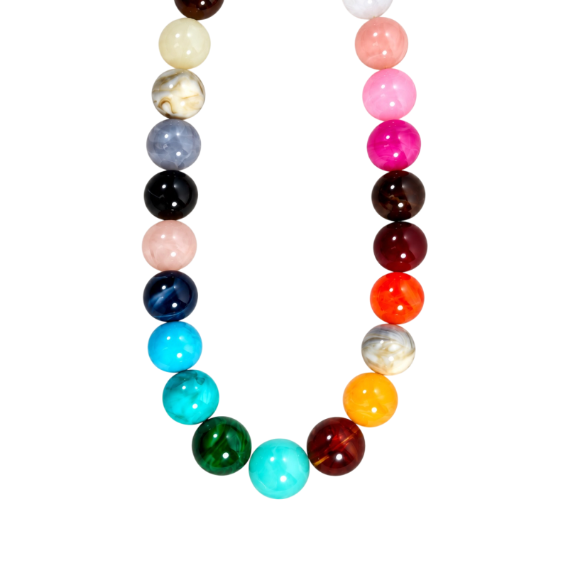 MARBLED GUMBALL NECKLACE - MULTICOLOR