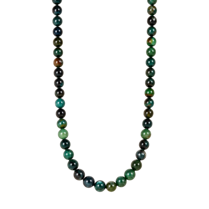 MARBLED BEADED NECKLACE - GREEN