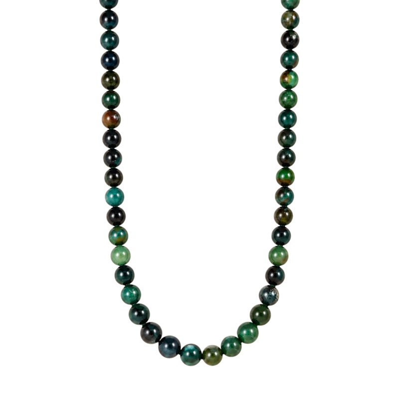 MARBLED BEADED NECKLACE - GREEN
