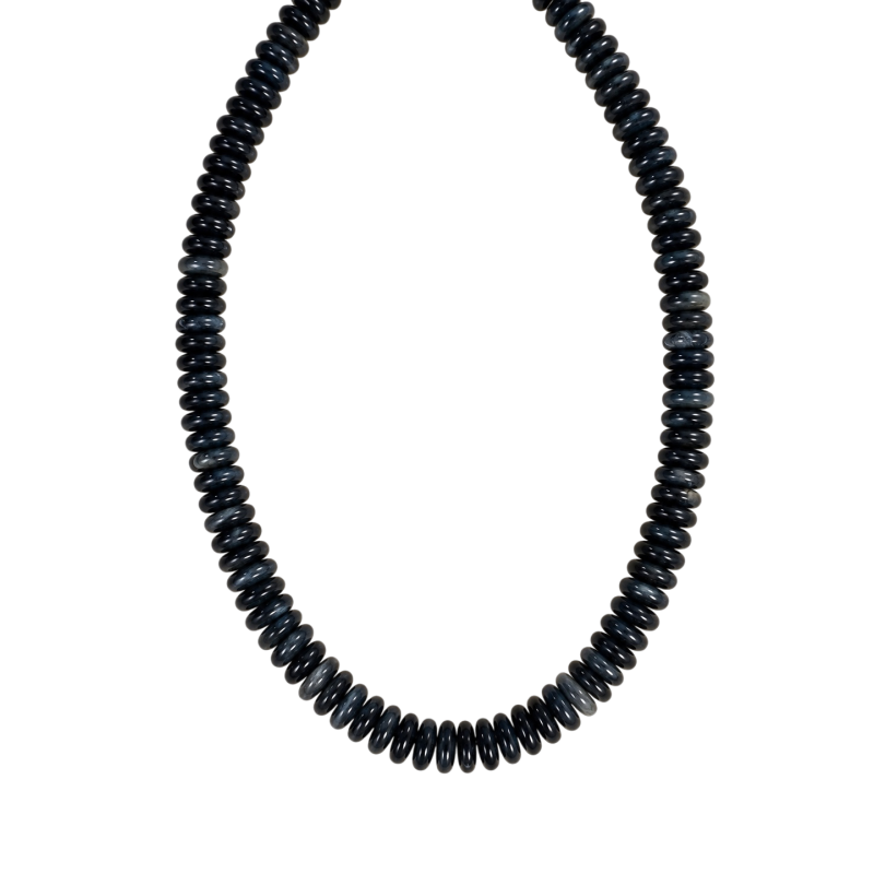 DISC BEADED NECKLACE - BLACK