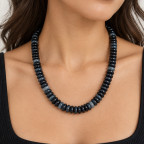 DISC BEADED NECKLACE - BLACK