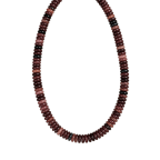 DISC BEADED NECKLACE - BROWN