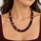 DISC BEADED NECKLACE - BROWN