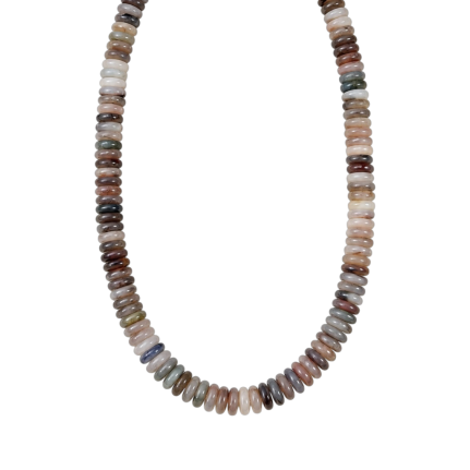 DISC BEADED NECKLACE - GREY