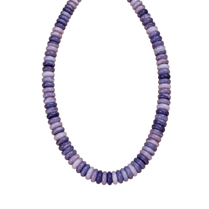 DISC BEADED NECKLACE - PURPLE