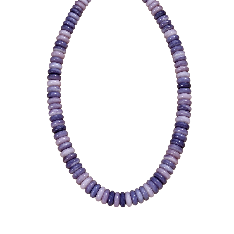 DISC BEADED NECKLACE - PURPLE