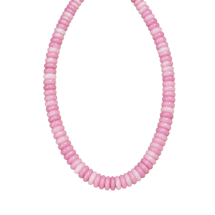 DISC BEADED NECKLACE - PINK