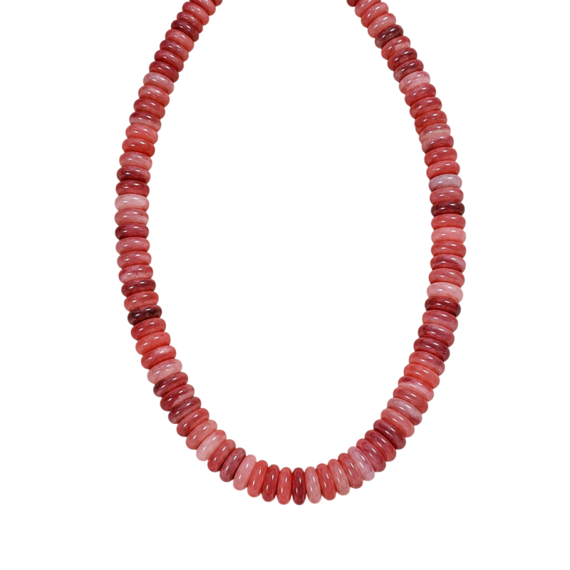 DISC BEADED NECKLACE - RED