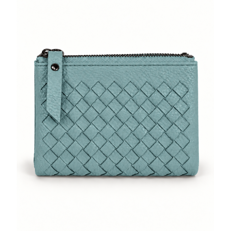 WOVEN BIFOLD WALLET - BLUE