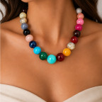 MARBLED GUMBALL NECKLACE - MULTICOLOR