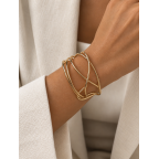 GOLD CRISSCROSS OPEN CUFF