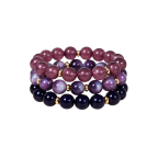BEADED BRACELET STACK - PURPLE