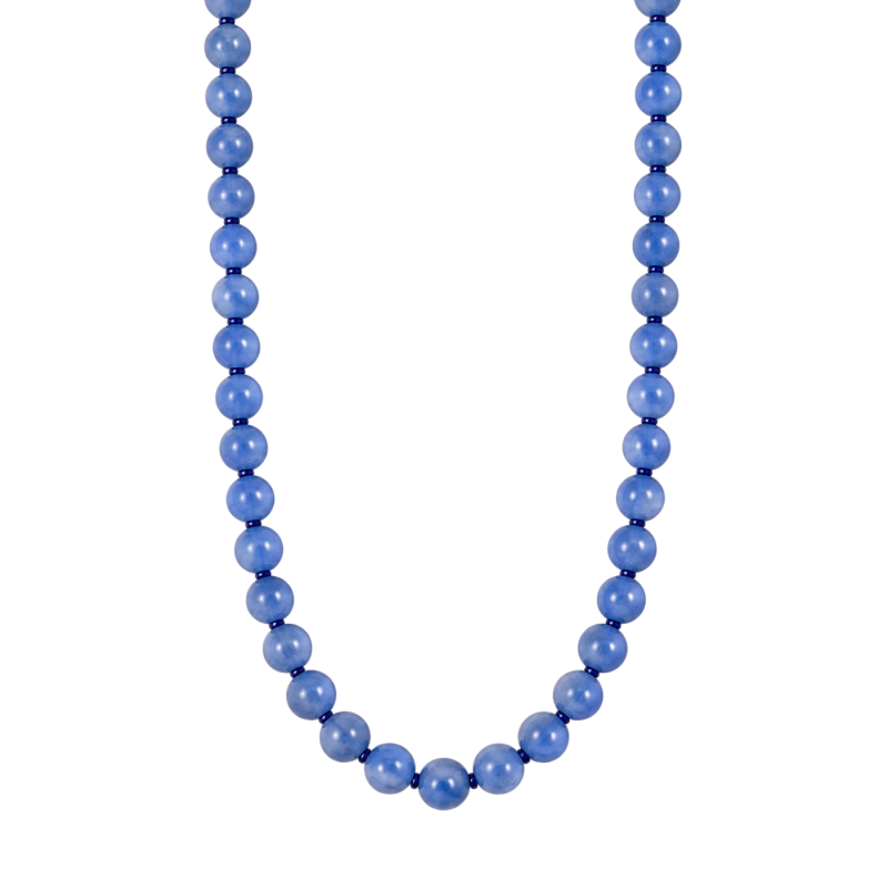 MARBLED BEADED NECKLACE - BLUE