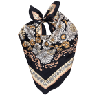 VINTAGE GARDEN FLORAL BANDANA - BLACK