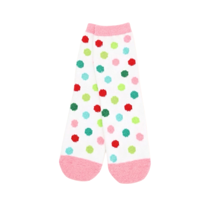 FUZZY CHRISTMAS SOCKS - POLKA DOT