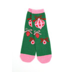 FUZZY CHRISTMAS SOCKS - PINK / ORNAMENT
