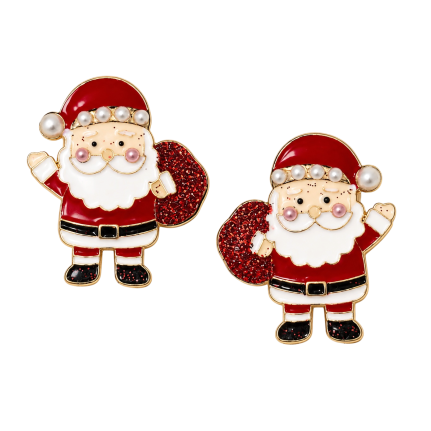 GLITTER SANTA STATEMENT EARRINGS