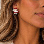 GLITTER SANTA STATEMENT EARRINGS
