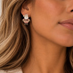 GLITTER SANTA EARRINGS - PINK