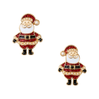 GLITTER SANTA EARRINGS - RED