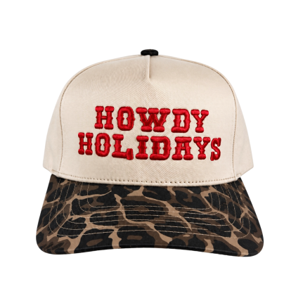 HOWDY HOLIDAYS LEOPARD TRUCKER HAT