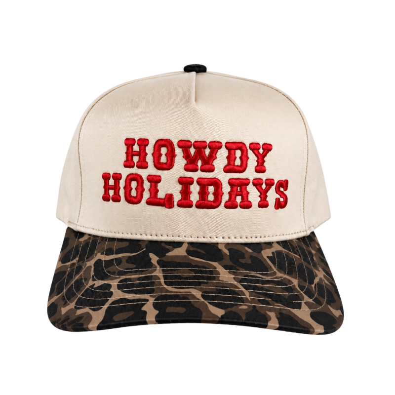 HOWDY HOLIDAYS LEOPARD TRUCKER HAT