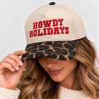 HOWDY HOLIDAYS LEOPARD TRUCKER HAT