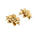 GOLD LAYERED FLOWER STATEMENT EARRINGS