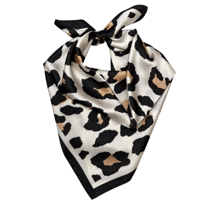 SILK SCARF - IVORY LEOPARD