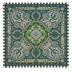 PAISLEY SILK SCARF - GREEN/CREAM