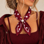 PEARL SCARF NECKLACE - BLACK POLKA-DOT