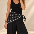 POLKA DOT SILK SCARF - BLACK