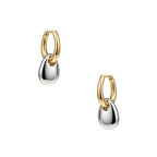 GOLD-SILVER KNOCKER HUGGIE EARRINGS