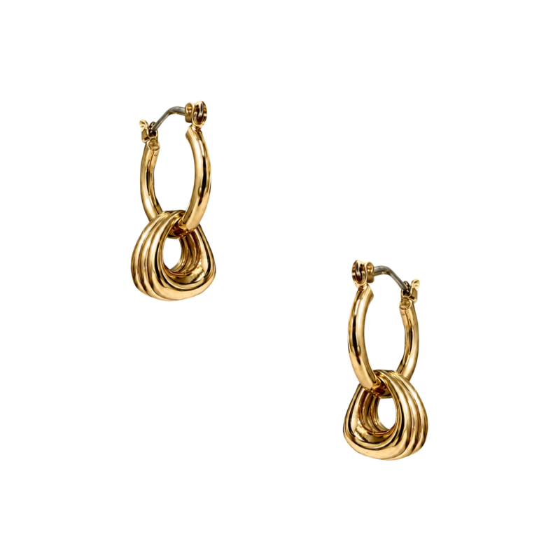 GOLD RIPPLE KNOCKER EARRINGS