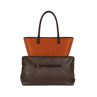 REVERSIBLE TOTE BAG W/ REMOVABLE ORGANIZER - COFFEE