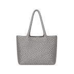 WOVEN SHOULDER TOTE - PEWTER