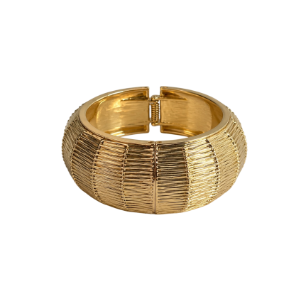 TEXTURED WIDE GOLD CUFF BRACELET