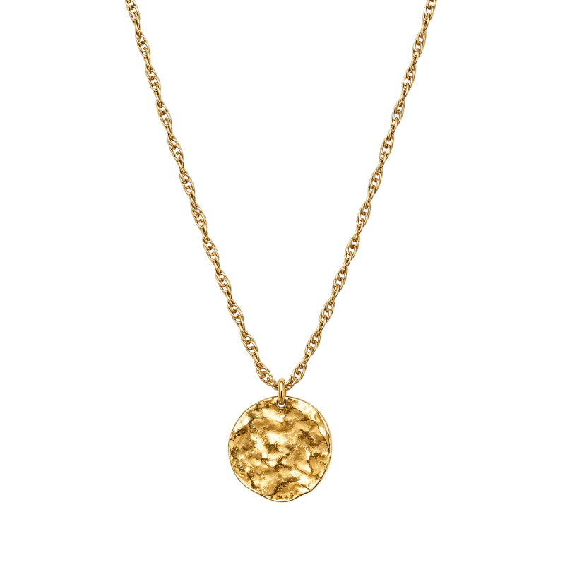 SCULPTED DISC PENDANT NECKLACE