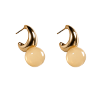 ORB HUGGIE HOOP EARRINGS - GOLDEN