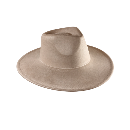WIDE-BRIM WESTERN HAT - TAUPE