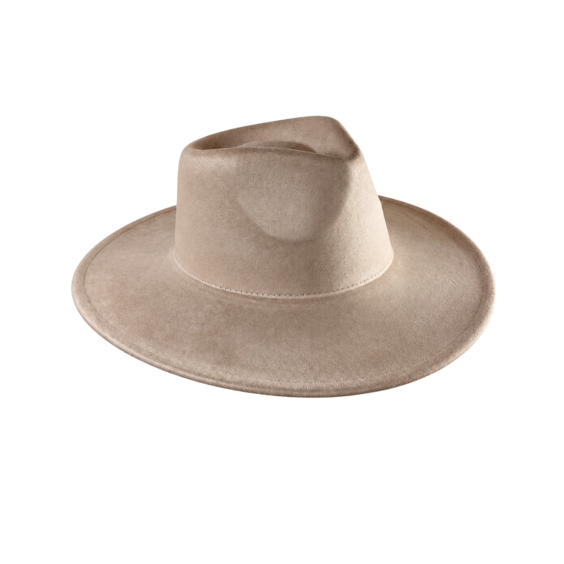 WIDE-BRIM WESTERN HAT - TAUPE