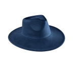WIDE-BRIM WESTERN HAT - NAVY