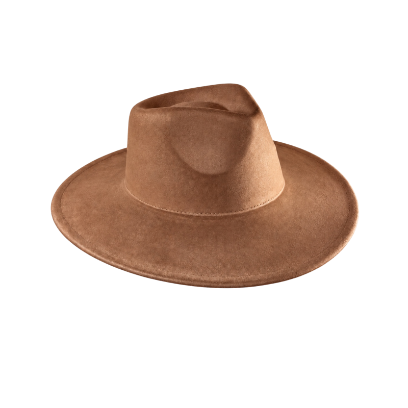 WIDE-BRIM WESTERN HAT - CAMEL