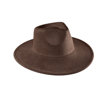 WIDE-BRIM WESTERN HAT - CHOCOLATE BROWN