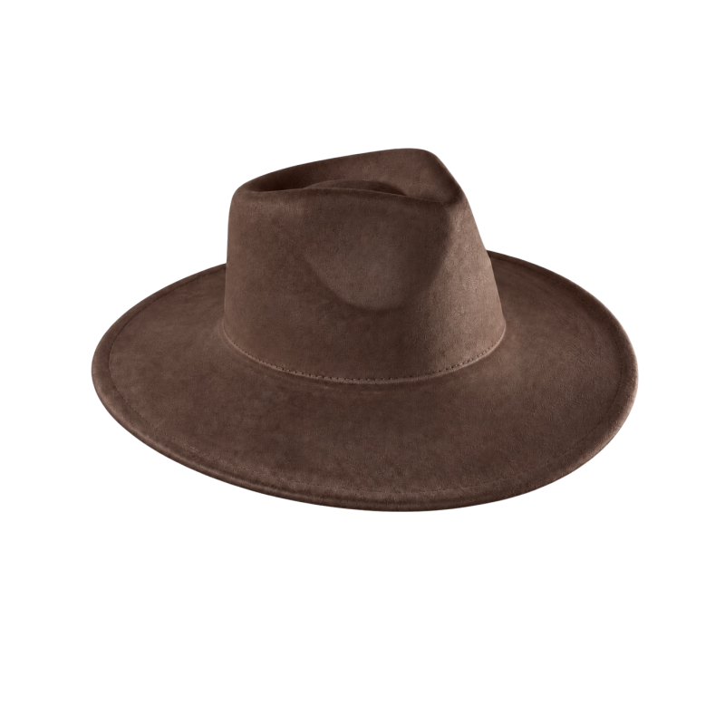 WIDE-BRIM WESTERN HAT - CHOCOLATE BROWN