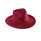 WIDE-BRIM WESTERN HAT - BURGUNDY