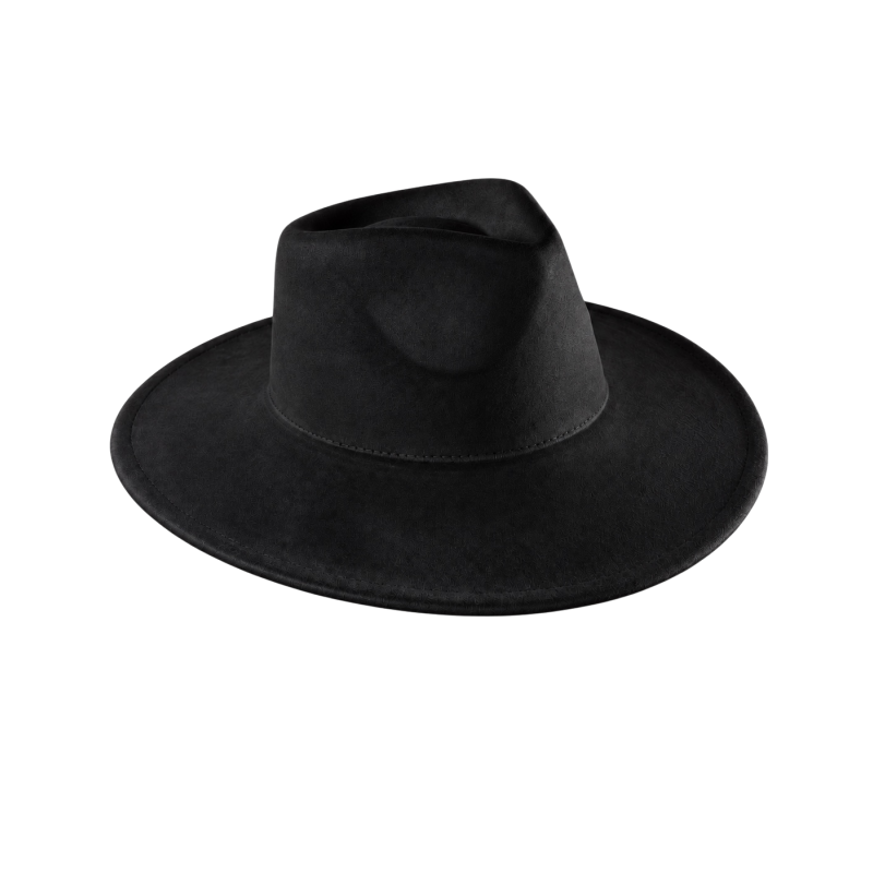 WIDE-BRIM WESTERN HAT - BLACK