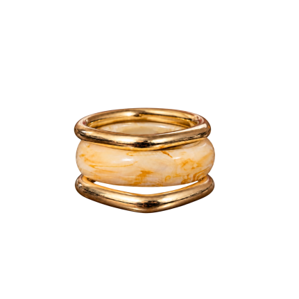 SQUARE BANGLE STACK - GOLD & MARBLED