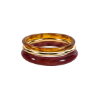 MIXED BANGLE STACK - AMBER AND BURGUNDY